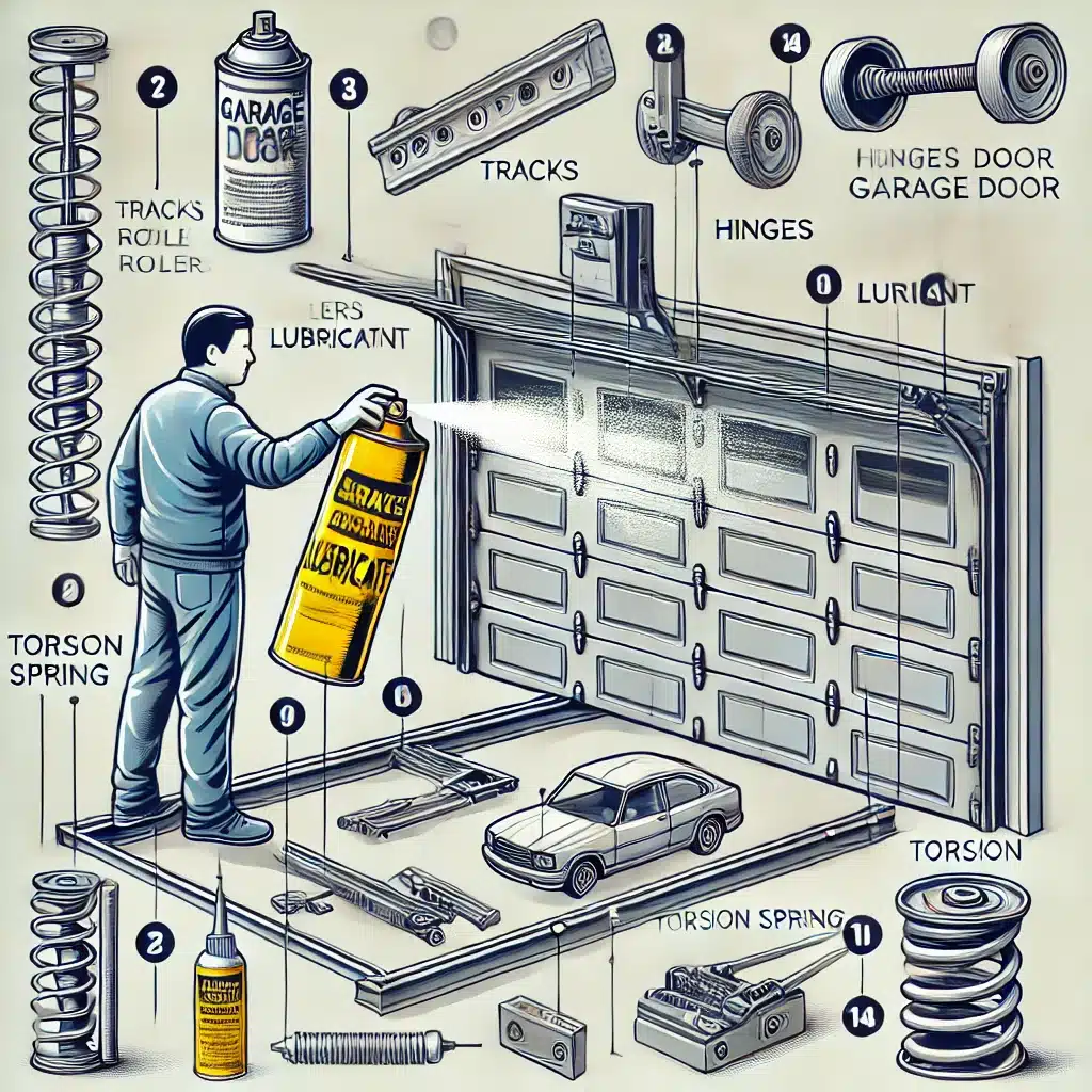 how to lubricate garage door